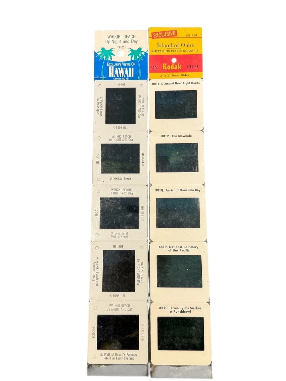 Vintage Hawaii film strips slides New Waikiki Oahu 90s bundle of 2